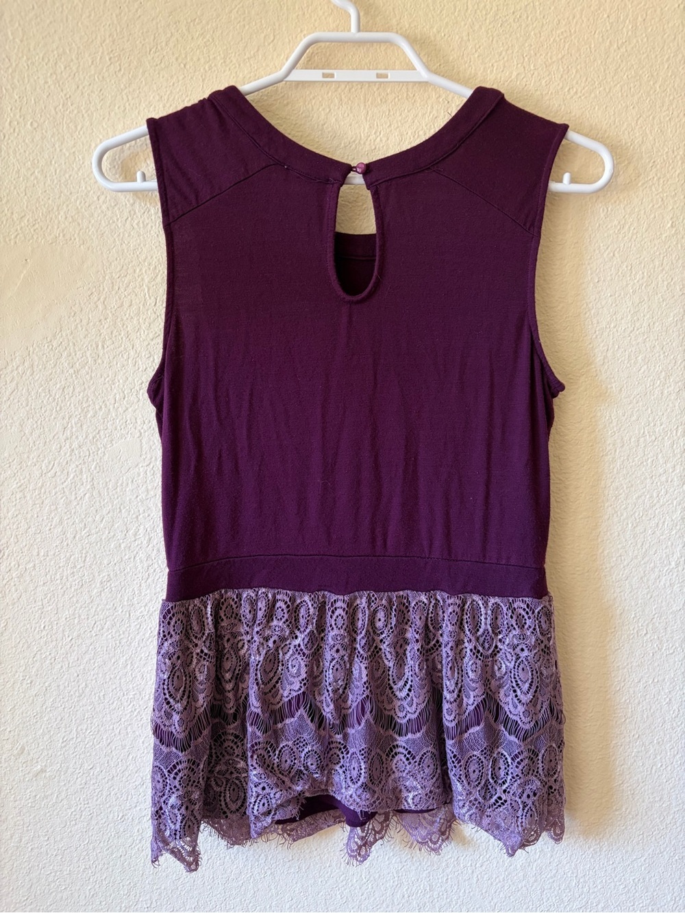 Ricki’s Purple Lace Peplum Sleeveless Blouse Floral Crochet Y2K Fairycore Top - Picture 6 of 9